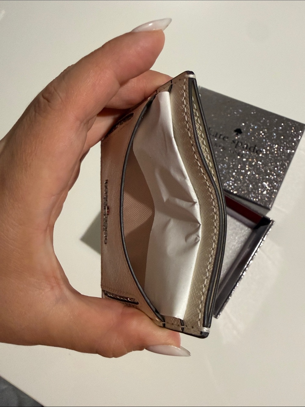kate spade Cream Leather Card & Key Pocket with Crystal Accent - Picture 9 of 16